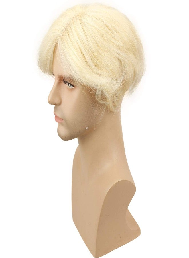 Voloria Swiss Full Lace Men’s Toupee European Real Human Hair Replacement for Men Hairpiece #613 Blonde Color - Image 4