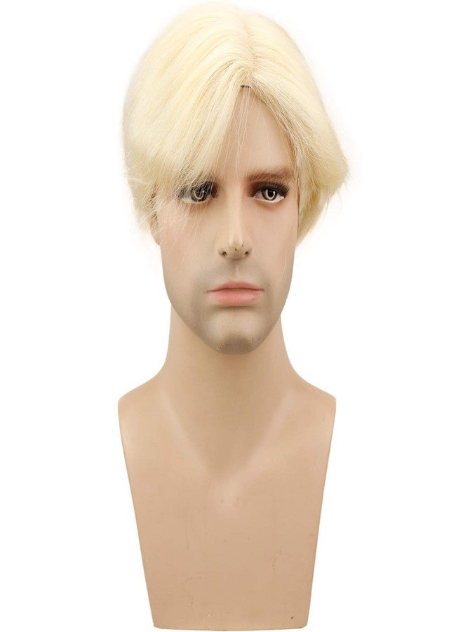 Voloria Swiss Full Lace Men’s Toupee European Real Human Hair Replacement for Men Hairpiece #613 Blonde Color - Image 2