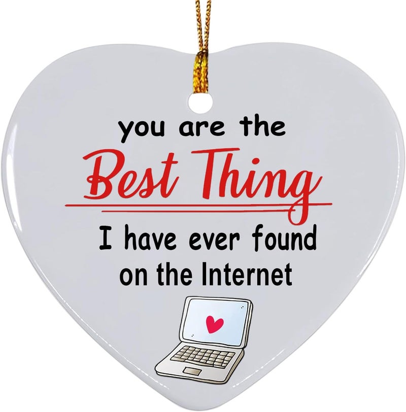 JUNQIU US Couples Christmas Ornament 2025, Personalized Christmas Ornaments Couple, Romantic Christmas Ornaments for Wife and Husband, Couples, Best Thing I Found On The Internet - Image 1