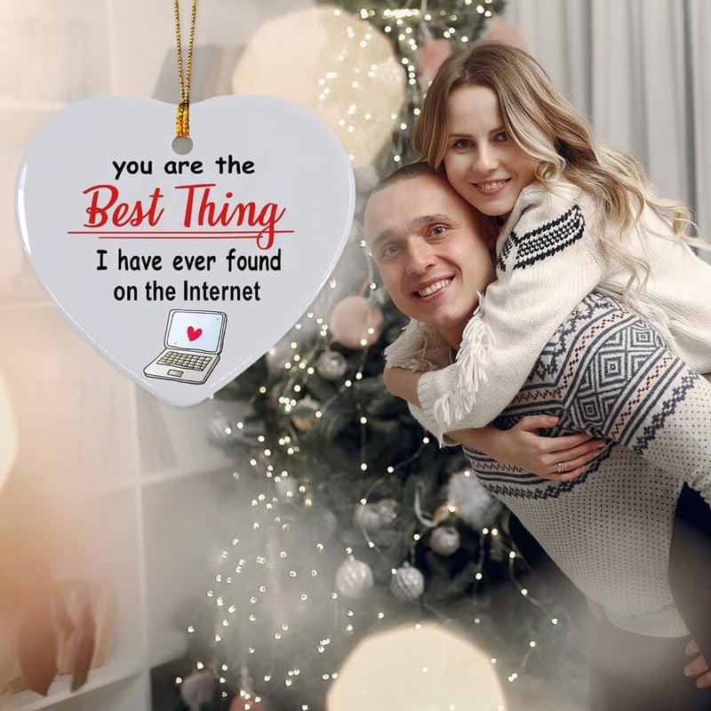 JUNQIU US Couples Christmas Ornament 2025, Personalized Christmas Ornaments Couple, Romantic Christmas Ornaments for Wife and Husband, Couples, Best Thing I Found On The Internet - Image 4