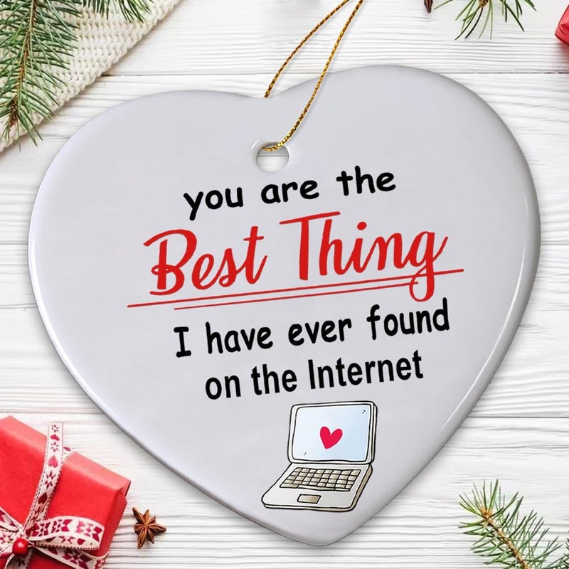 JUNQIU US Couples Christmas Ornament 2025, Personalized Christmas Ornaments Couple, Romantic Christmas Ornaments for Wife and Husband, Couples, Best Thing I Found On The Internet - Image 2