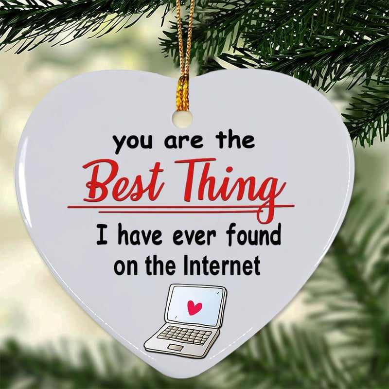 JUNQIU US Couples Christmas Ornament 2025, Personalized Christmas Ornaments Couple, Romantic Christmas Ornaments for Wife and Husband, Couples, Best Thing I Found On The Internet - Image 5