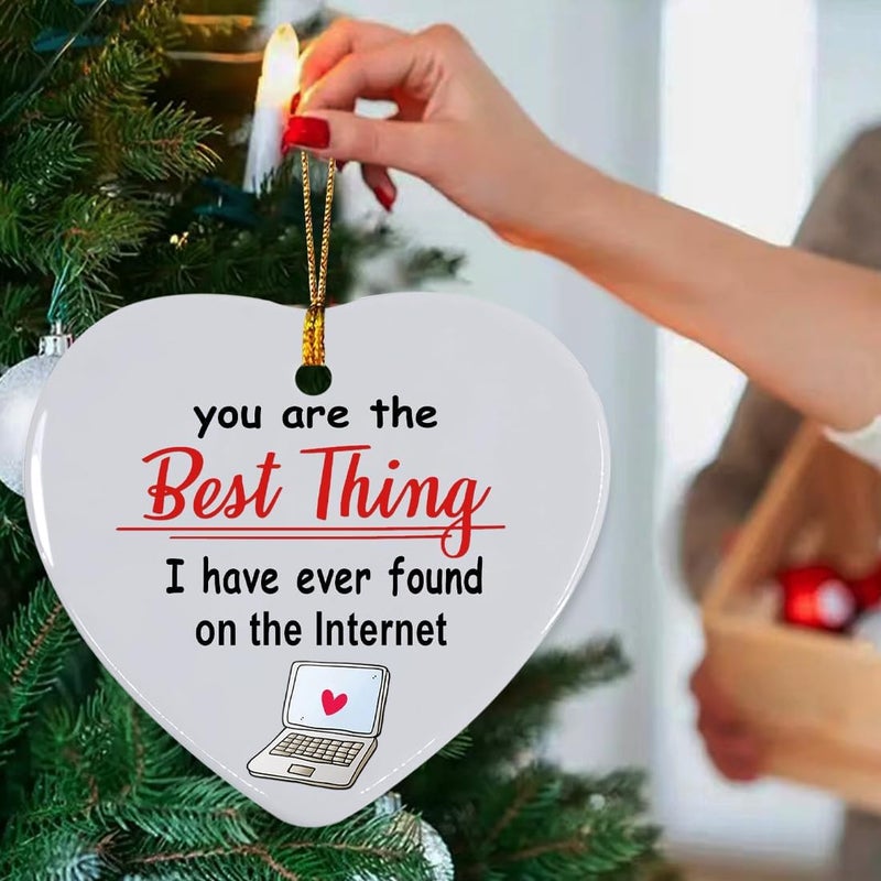 JUNQIU US Couples Christmas Ornament 2025, Personalized Christmas Ornaments Couple, Romantic Christmas Ornaments for Wife and Husband, Couples, Best Thing I Found On The Internet - Image 3