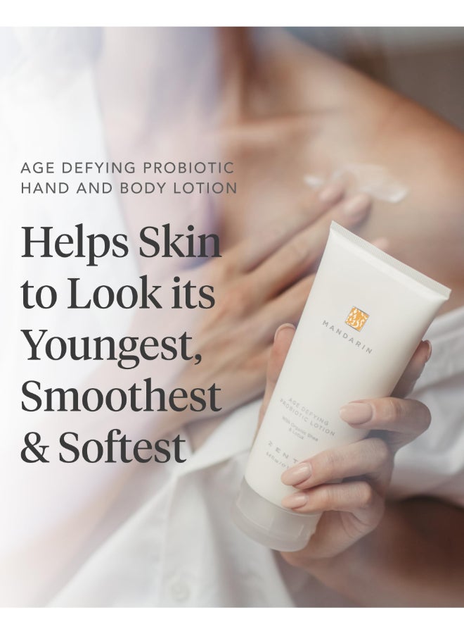 Zents AgeDefying Probiotic Body Hand Lotion Mandarin Moisturizing Lotion with Hyaluronic Acid Organic Shea Butter Nourishes Hydrates Skin 64 fl oz - Image 4