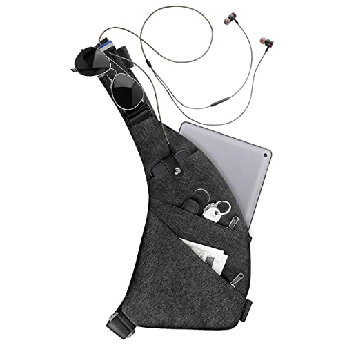 MRang Sling Crossbody Bag Travel Anti Theft Safe Bag for Men Women Waterproof Black - Image 2