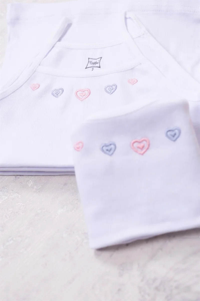 Tutku Passion 2-Pack Girl's Rope Strap Embroidered Undershirt