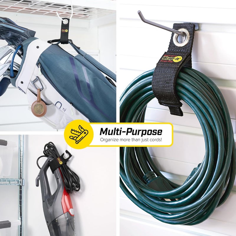 Wrap-It Storage Heavy-Duty Straps, 10-inch (6 Pack) - Hook and Loop Extension Cord Organizer Hanger, Cord Keeper, Cable Straps for Cords, Hoses, and Garage Storage - Image 4
