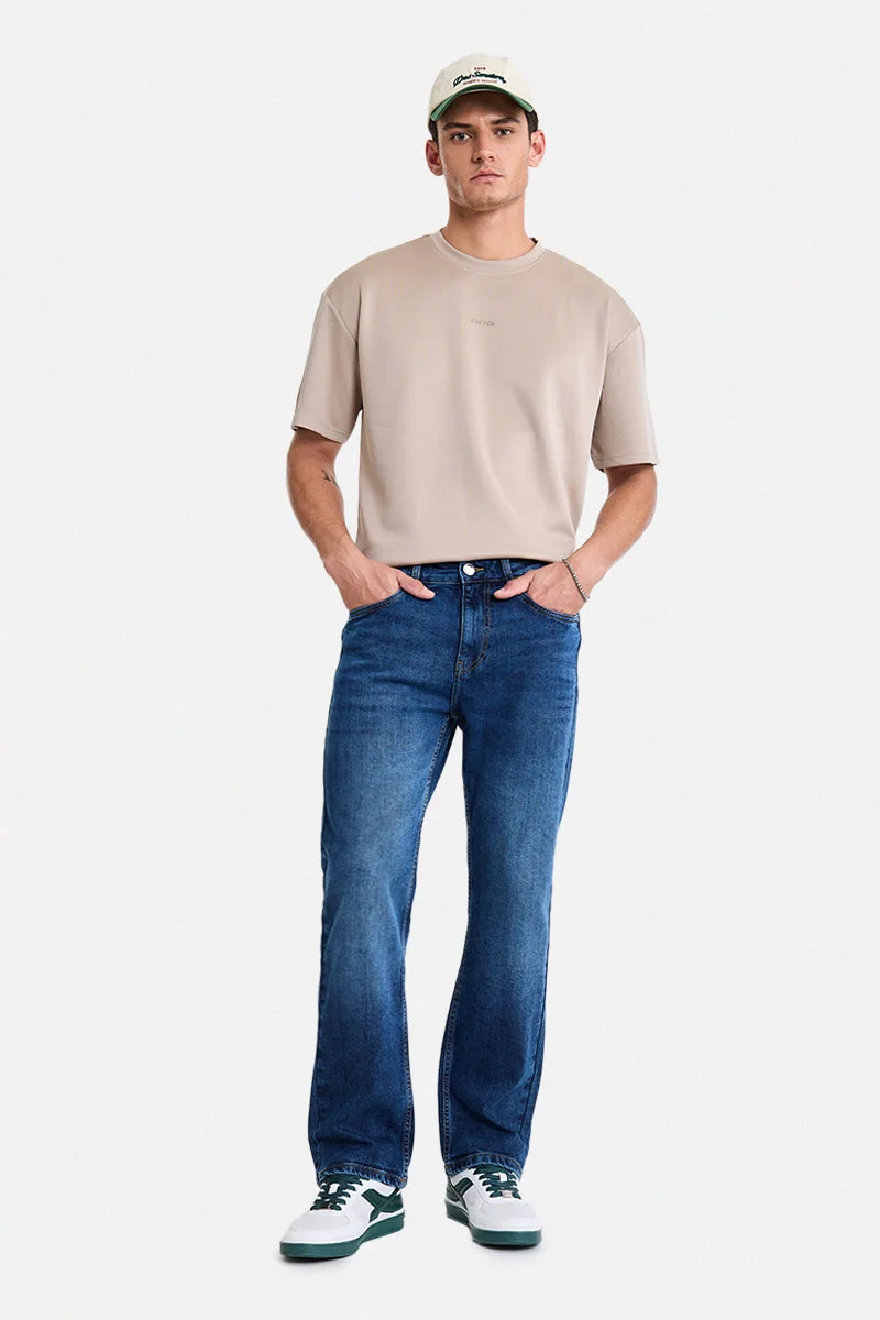 SNITCH Blue Solid Straight Fit Casual Jeans