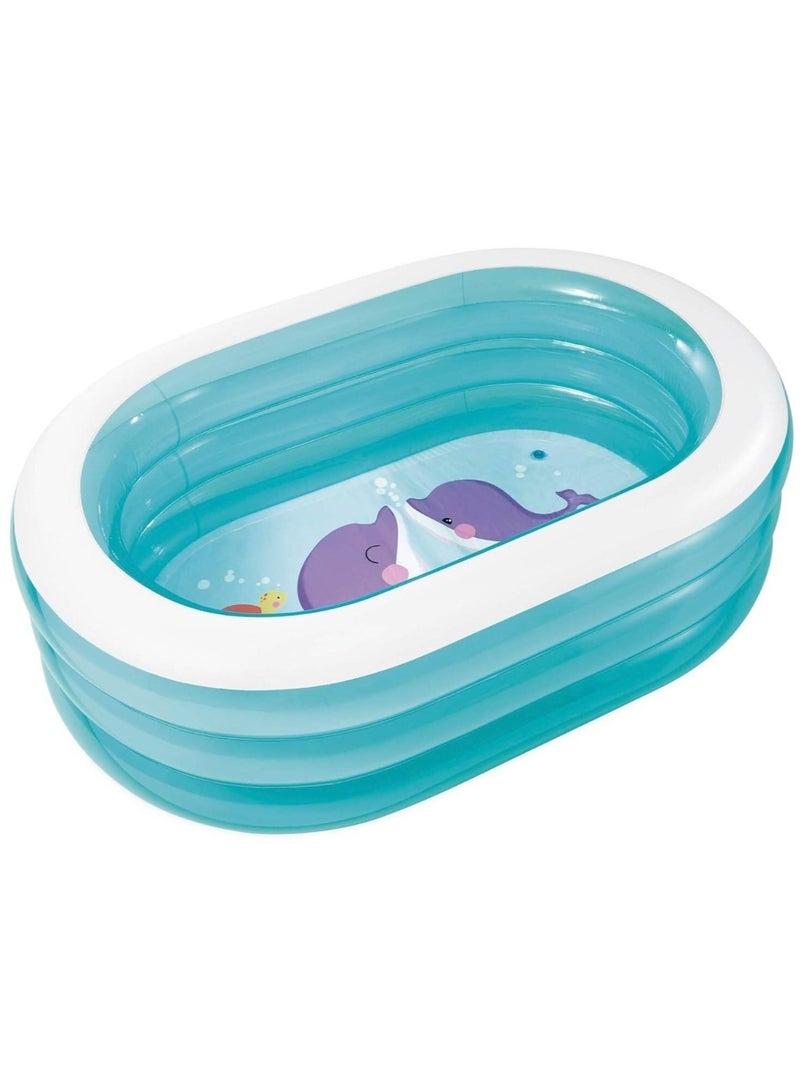 انتكس حمام سباحة تجديف قابل للنفخ فوق سطح الأرض حمام سباحة مع غطاء هدية كبيرة حمام سباحة عائلي فوق الأرض حمام سباحة قابل للنفخ مقاس 163/107/46 - Image 1