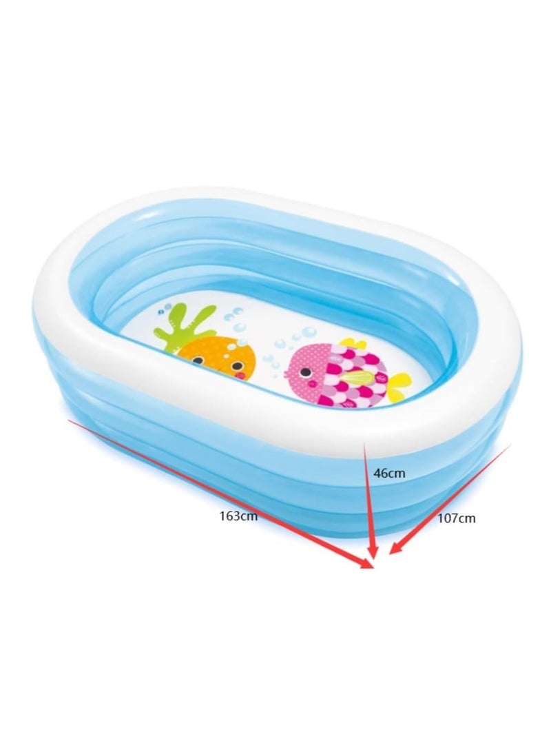 انتكس حمام سباحة تجديف قابل للنفخ فوق سطح الأرض حمام سباحة مع غطاء هدية كبيرة حمام سباحة عائلي فوق الأرض حمام سباحة قابل للنفخ مقاس 163/107/46 - Image 2