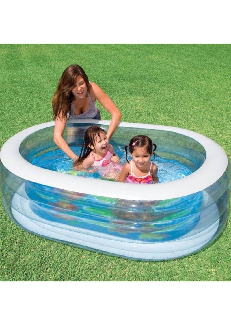 انتكس حمام سباحة تجديف قابل للنفخ فوق سطح الأرض حمام سباحة مع غطاء هدية كبيرة حمام سباحة عائلي فوق الأرض حمام سباحة قابل للنفخ مقاس 163/107/46 - Image 3