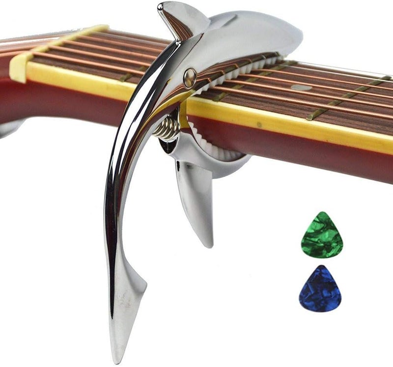 Imelod Shark Capo for Acoustic and Electric Guitar - Zinc Alloy, Durable and Stylish - Image 1