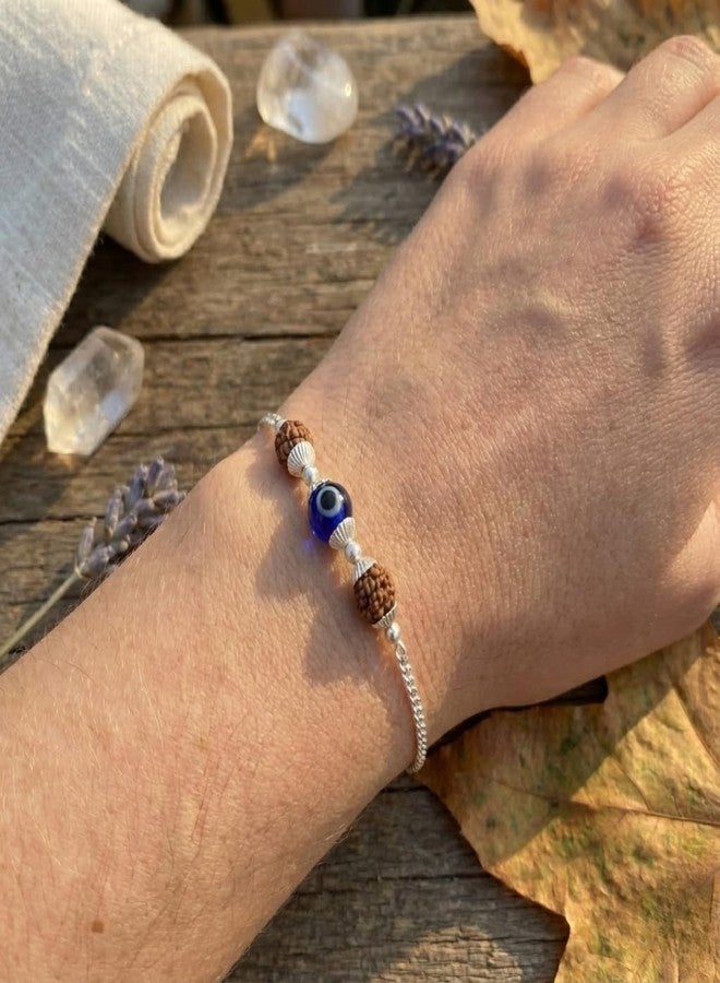 DARSHRAJ Silver Bracelet | Perfect for Boys | Girls | Woman | Men | Chain Bracelet Evil Eye Bracelet - Image 5