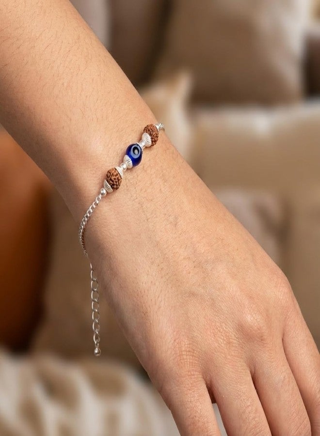 DARSHRAJ Silver Bracelet | Perfect for Boys | Girls | Woman | Men | Chain Bracelet Evil Eye Bracelet - Image 3