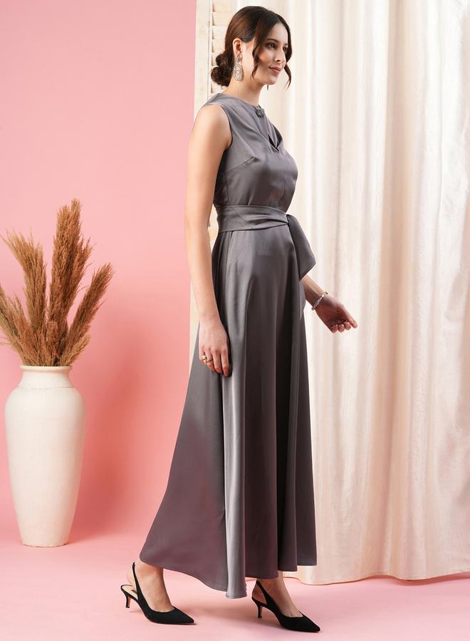 ميش فستان ساتان بلا أكمام - Image 2