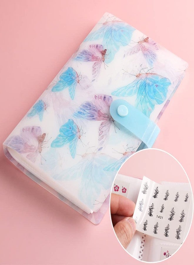 ASVNRES Nail Art Sticker Storage Books Nail Organizers and Storage for Nail Tech Sticker, 120 Slots Album Empty Storage Holder Binder Book Plastic Nail Water Nail Decals Sticker Book Reusable - Image 2