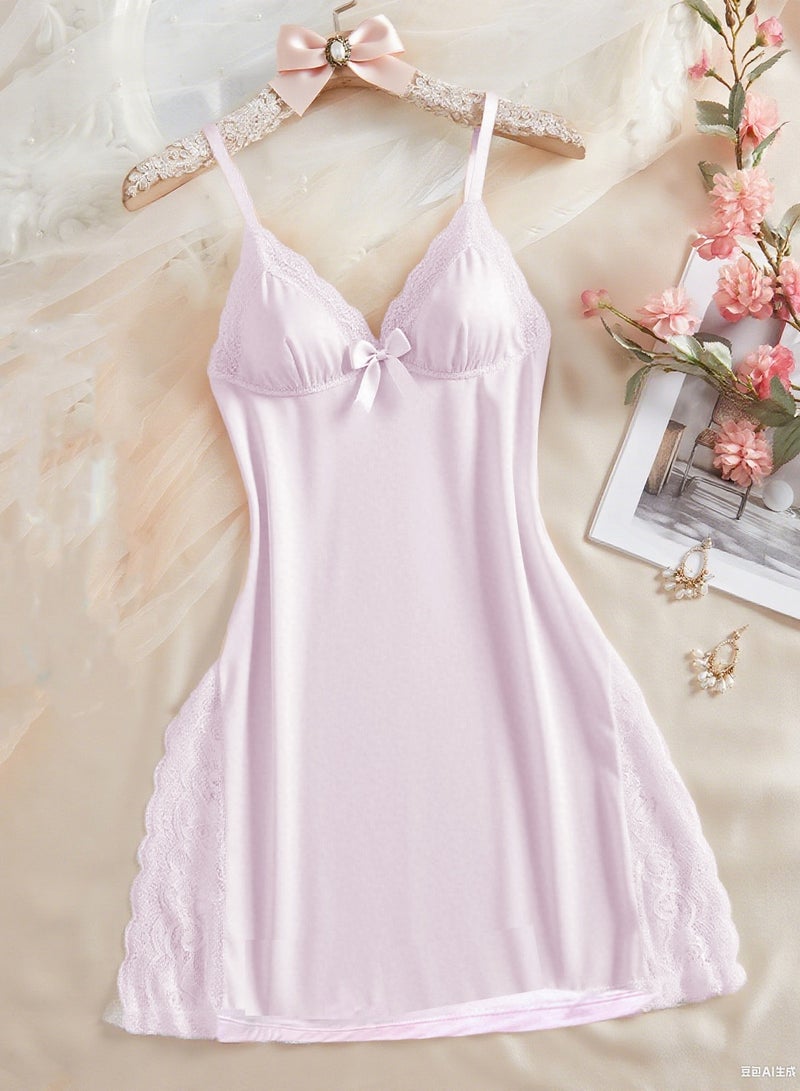 Modal pajamas spagan strap pajamas babydoll dress  Sleepshirts - Image 1