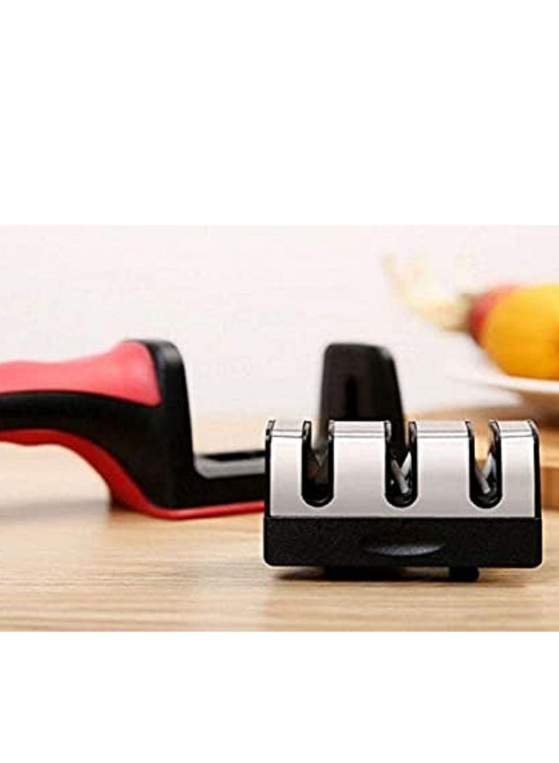 Red-Black Diamond Ceramic Coating 3-Stage Steel Chef Knife Sharpener - Image 5