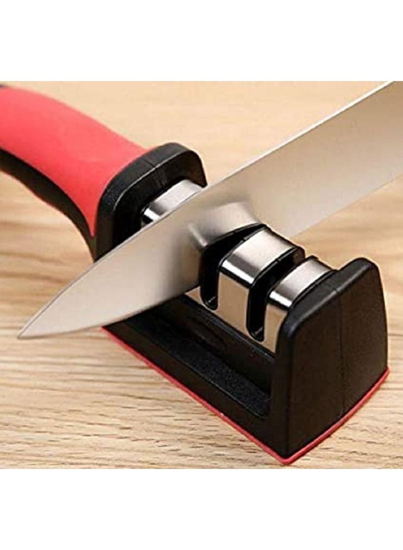 Red-Black Diamond Ceramic Coating 3-Stage Steel Chef Knife Sharpener - Image 4