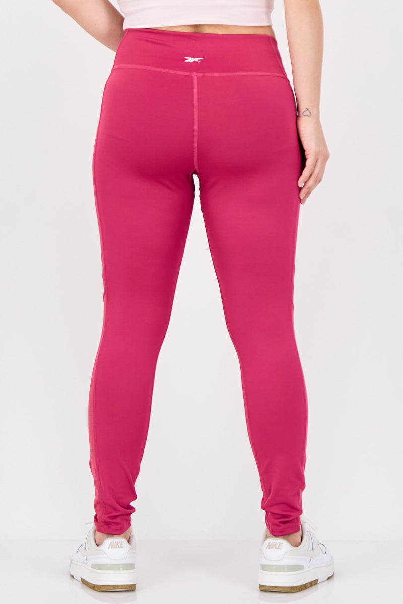 Reebok Women Sportswear Fit Brand Logo Training Tights, Pink - Image 3