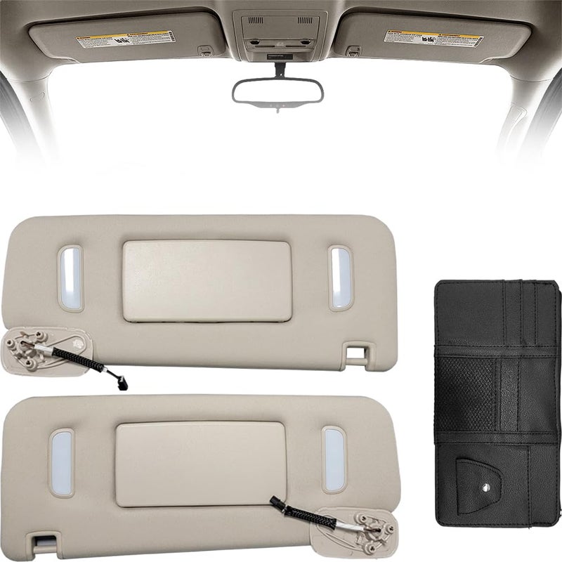 DIMEANI fit for Chevrolet Silverado Sun Visor fit for 2007 2008 2009 2010 2011 2012 2013 2014 Chevy Suburban 1500 2500 Avalanche Tahoe GMC Sierra Yukon XL Cadillac Escalade Replace 22850306 22850310