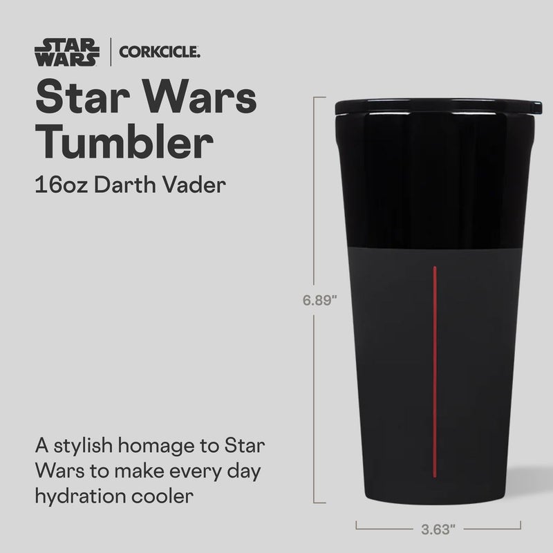 Corkcicle Disney Tumbler - Triple-Insulated Stainless Steel - Keeps Drinks Cold 9 Hours - Spill-Proof Lid - Reusable - Summer Drinkware Gift - Keeps Drinks Ice Cold - 16 oz - Darth Vader - Image 2
