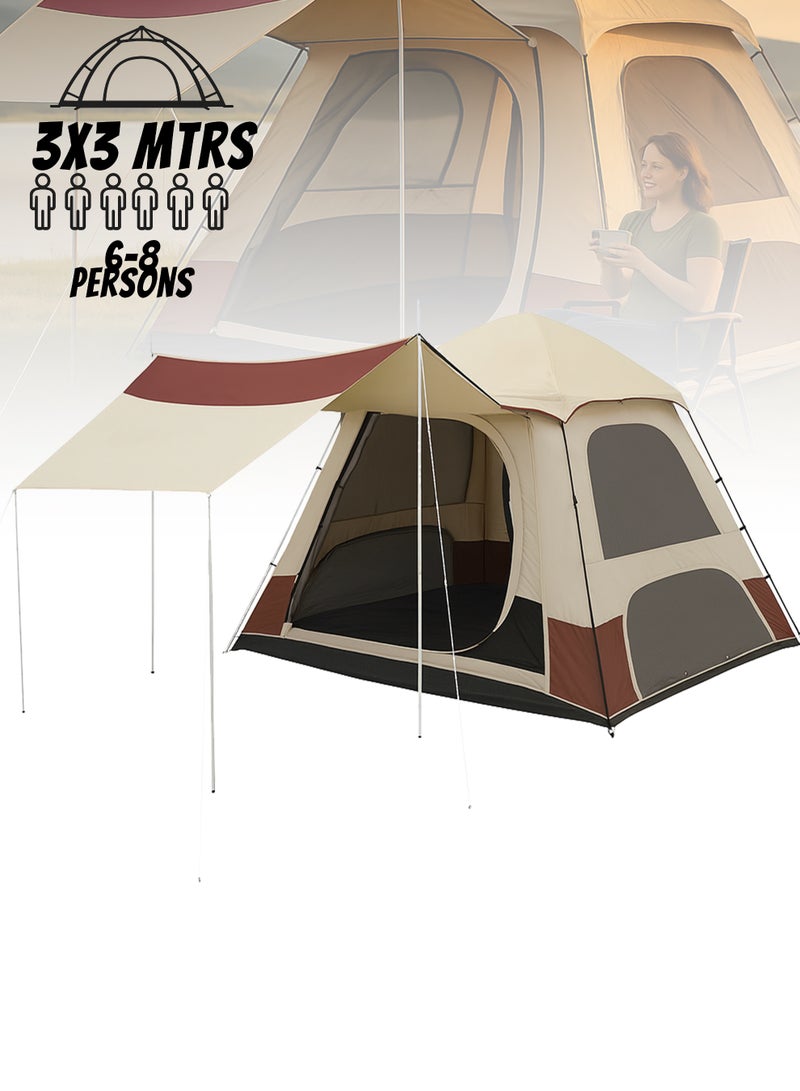 دي بلو خيمة تخييم عائلية أوتوماتيكية مع مظلة 300×300×220 سم سهلة التركيب - Image 1
