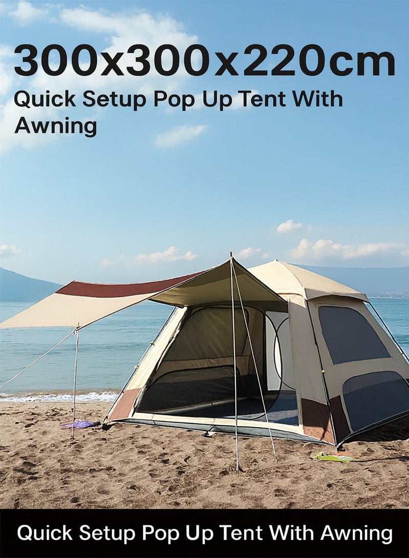دي بلو خيمة تخييم عائلية أوتوماتيكية مع مظلة 300×300×220 سم سهلة التركيب - Image 3