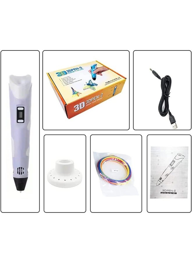 3D Printing Pen, 3D Printier Graffiti Pen with Display, Printing Paper Painting Graffiti Template, Adjustable Temperature and Speed, Compatible with PLA and Filament, for Graffiti, Drawing, Model Making - Image 4