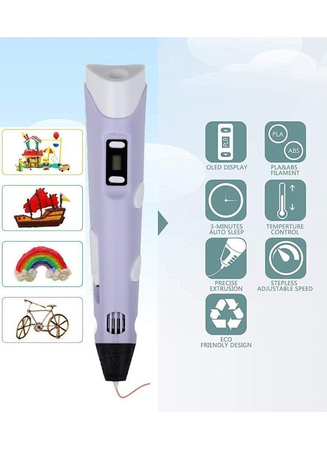 Generic - 3D Printing Graffiti Pen, 3D Printing Pen with Display, Adjustable Temperature and Speed, Compatible with PLA and ABS Filament, for Graffiti, Drawing, Model Making - Image 1