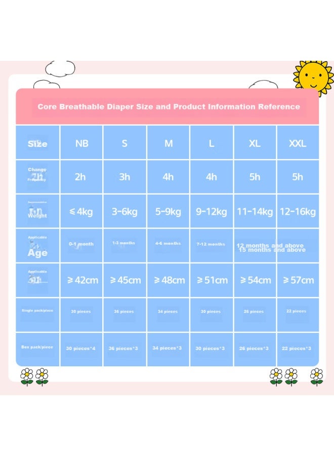 Solove Miffy Core Breathable Diapers M 102 Pieces , Disposable Diapers, Ultra-thin Diapers, Boxed - Image 5