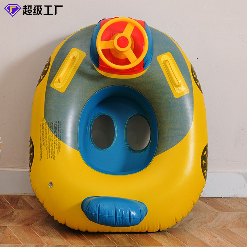 Large Thickened Car Horn Boat Steering Wheel Cross-border Swimming Ring Baby Children's Swimming Seat - Image 4