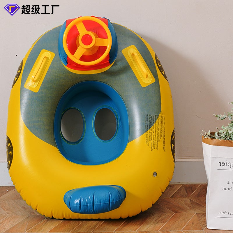 Large Thickened Car Horn Boat Steering Wheel Cross-border Swimming Ring Baby Children's Swimming Seat - Image 5