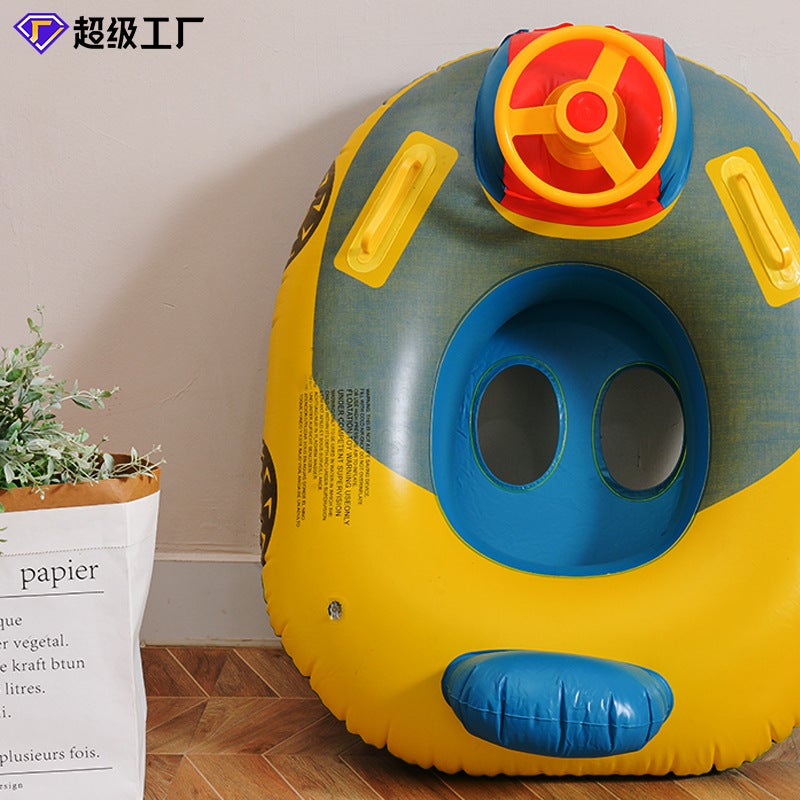 Large Thickened Car Horn Boat Steering Wheel Cross-border Swimming Ring Baby Children's Swimming Seat - Image 3