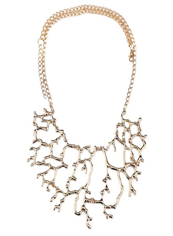 YAZILIND Coral Tree Branch Shape Pendant Necklace Sweater Chain Accessories Women Birthday Jewelry(Gold) - Image 1