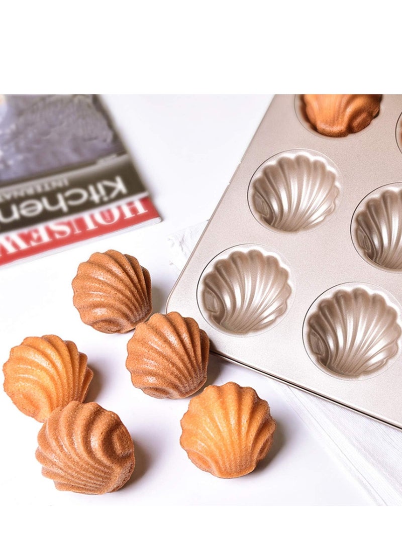 Hihonor 3 Pack Madeleine Pans, 10x7 Inch 6 Cavity Nonstick Cat Shaped Cake Cookies Pan Carbon Steel Madeleine Mold Shell Madeline Pan - Image 4