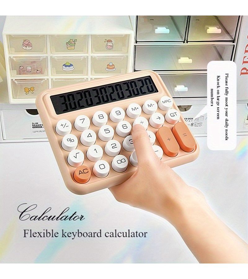 Colorful J Style Office Calculator With Large Silent Keys Olive Green - Image 3