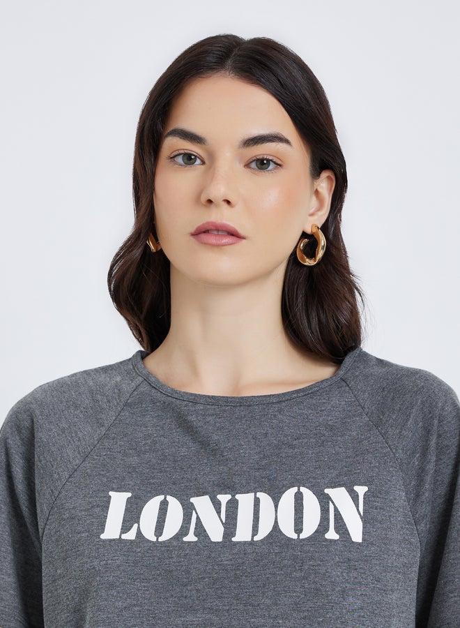 Take Two Styli Slogan Print Top and Pleated Maxi Skirt Co-Ords - Image 3