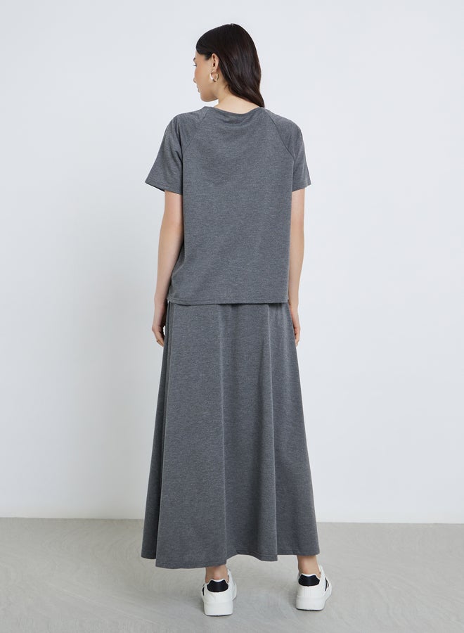 Take Two Styli Slogan Print Top and Pleated Maxi Skirt Co-Ords - Image 4