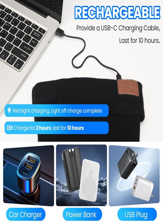 MISERWE Music Dance Light Beanie Hat, Unisex Rechargeable Headlamp Beanie with 20 LED Lights and Detachable Mic, Wireless Music Beanie Hat for Men Women Black - Image 5