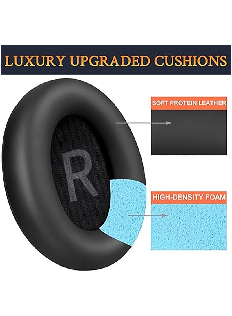 EarPads Cushions Replacement for Anker Soundcore Space One (S1) Headphones, Protein Leather Earpad Repair Part, High-Density Noise Cancelling Foam Ear Cushion Earmuffs Cover Cup