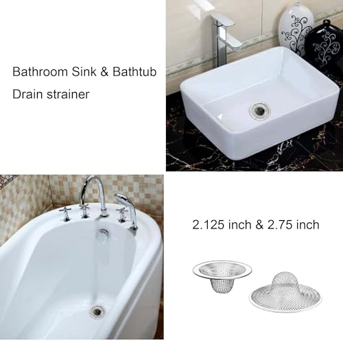 Beyoslf 25PCS Bathroom Mesh Sink Drain Strainer, 2.75" & 2.125'' Stainless Steel Slop Basket Filter Trap, Mesh Tub Strainer Bathtub Drain Filter Screen for Bathroom Bathtub Laundry Lavatory Balcony RV Utility - Image 4