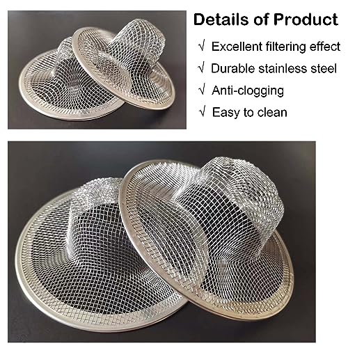 Beyoslf 25PCS Bathroom Mesh Sink Drain Strainer, 2.75" & 2.125'' Stainless Steel Slop Basket Filter Trap, Mesh Tub Strainer Bathtub Drain Filter Screen for Bathroom Bathtub Laundry Lavatory Balcony RV Utility - Image 3