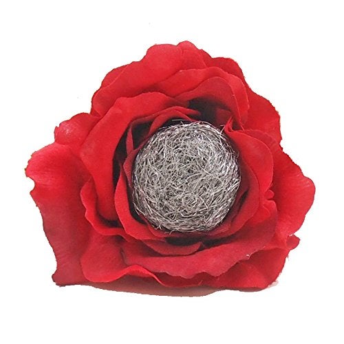 JustPaperRoses - 11th Anniversary Steel Wool Rose - Silver Gray - 7" Desk Decor - Single Pack - Handmade Flower in Terra Cotta Pot, Traditional Gift for Him or Her - Image 2