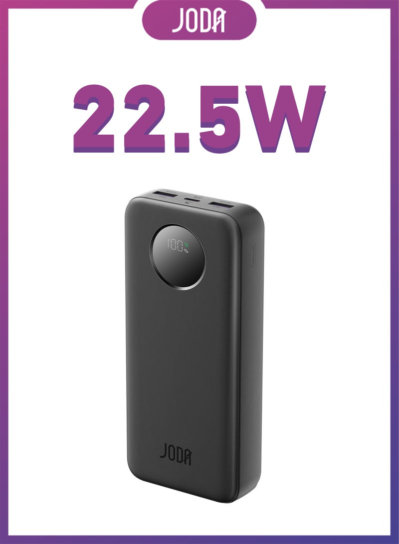 JODA BASIC 20 Power Bank 20000mAh 22.5W PD - 3-Port USB-C & USB-A Portable Charger ⚡🔋Fast Charging Power Bank ⚡20000 mAh Power Bank 🔋USB-C Power Bank 🔌PD Fast Charging Power Bank ⚡3-Port Power Bank 📱22.5W Fast Charger ⚡Power Bank for Smartphones 📱USB-A and USB-C Charger 🔌Portable Power Bank for Travel ✈️Charger for iPhone & Samsung 📱 - Image 1