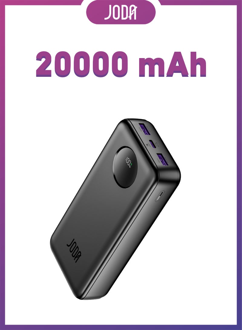 JODA BASIC 20 Power Bank 20000mAh 22.5W PD - 3-Port USB-C & USB-A Portable Charger ⚡🔋Fast Charging Power Bank ⚡20000 mAh Power Bank 🔋USB-C Power Bank 🔌PD Fast Charging Power Bank ⚡3-Port Power Bank 📱22.5W Fast Charger ⚡Power Bank for Smartphones 📱USB-A and USB-C Charger 🔌Portable Power Bank for Travel ✈️Charger for iPhone & Samsung 📱 - Image 2