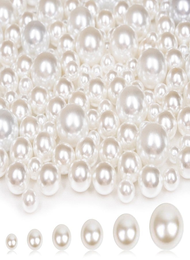 MACIOZE 2000PCS Pearls for Crafting, Ivory No Hole Pearl Beads, Floating Pearls for Centerpieces Vases, Assorted Sizes Bulk Fake Pearls, for Vase Filler,Decoration,DIY Crafts,Jewelry Making (4/6/8/10/14/20mm) - Image 1