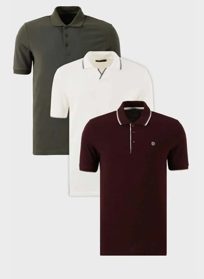 Buratti  Buratti Cotton Regular Fit 3-Pack Polo Collar T-Shirt Men's POLO COLLAR T-SHIRT 59029641827S3 for Men | Best Price UAE