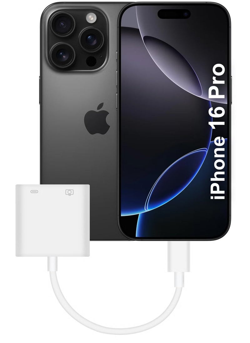 ELTRAZONE USB-C Camera Adapter for Apple iPhone 16 Pro – Plug and Play 3.0 OTG Adapter with Charging Port, Supports Card Reader, USB Flash Drive, Keyboard, and Mouse – White  - Image 1