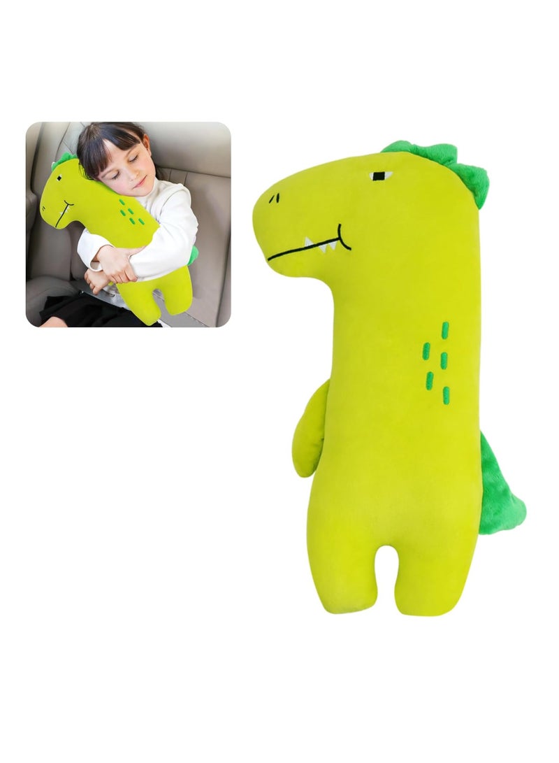 Car Plush Pillow, Ultra Soft Comfortable Car Seat Belt Pillow, Breathable Material Cartoon Car Travel Pillow, Lightweight Portable Headrest Shoulder Pillow For Car Home Travel, (1pc, Dinosaur) - Image 1